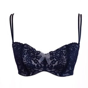 b. tempt'd Royal Blue Lace Balconette Bra, Underwire Support, Lightly Padded